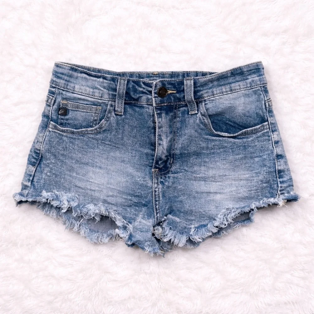 KanCan Denim Cutoff Shorts Size 5/26 Distressed Frayed Hem Stretch Jean Shorts